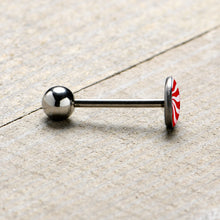 Holiday Peppermint Candy Barbell Tongue Ring