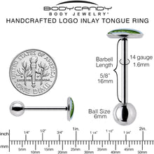 Green Pickle Barbell Tongue Ring by Onyx O