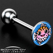 Swimming Pink Pufferfish Barbell Tongue Ring by Onyx O