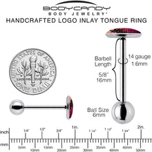 Palm Tree Retro Sunset Barbell Tongue Ring by Onyx O