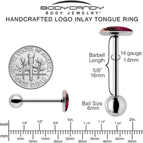 Palm Tree Retro Sunset Barbell Tongue Ring by Onyx O