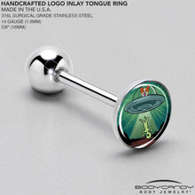 Reverse Alien UFO AbductionBarbell Tongue Ring by Onyx O