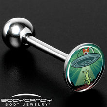 Reverse Alien UFO AbductionBarbell Tongue Ring by Onyx O