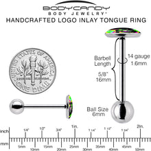 Ultra Bright Melting Skull Barbell Tongue Ring by Onyx O