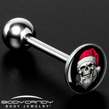 Holiday Skeleton Santa Claus Barbell Tongue Ring by Onyx O