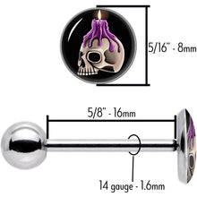 Burning Skull Candle Barbell Tongue Ring by Onyx O