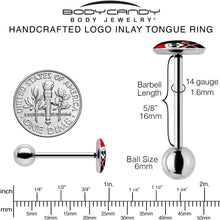 Santa Pirate Candy Cane Barbell Tongue Ring by Onyx O