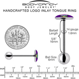 Colorful Lighting SLAY Barbell Tongue Ring by Onyx O