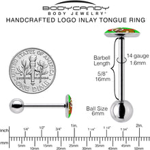 Santa Sloth Holiday Barbell Tongue Ring by Onyx O