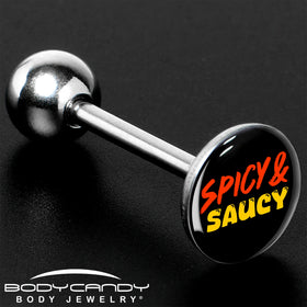 Spicy and Saucy Barbell Tongue Ring by Onyx O