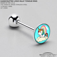 Rainbow Unicorn Barbell Tongue Ring by Onyx O