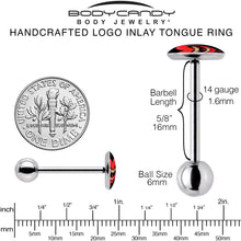 Valentine Heart Vampire Barbell Tongue Ring