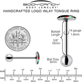 Christmas Holiday Dinosaur Barbell Tongue Ring by Onyx O
