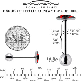 XOXO Heart Barbell Tongue Ring by Onyx O