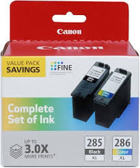 New, Pre-Owned - Canon 285XL/286XL High Yield Black and Color Ink Cartridge, 2 Pack