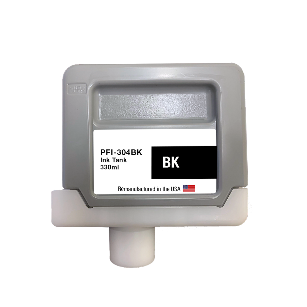 U.S. Remanufactured for Canon PFI-304BK 330ml Black Ink Cartridge