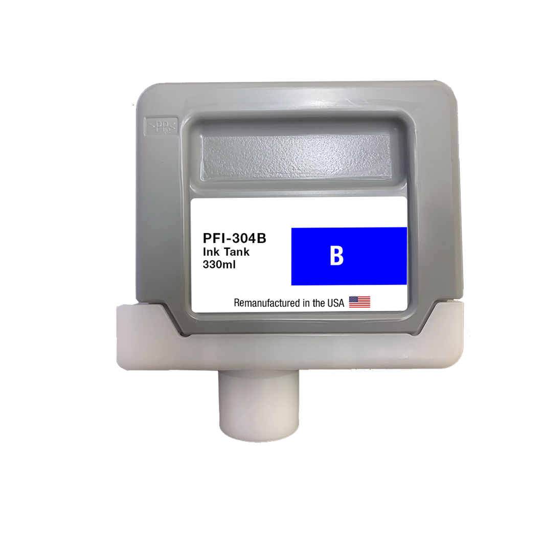 U.S. Remanufactured for Canon PFI-304B 330ml Blue Ink Cartridge