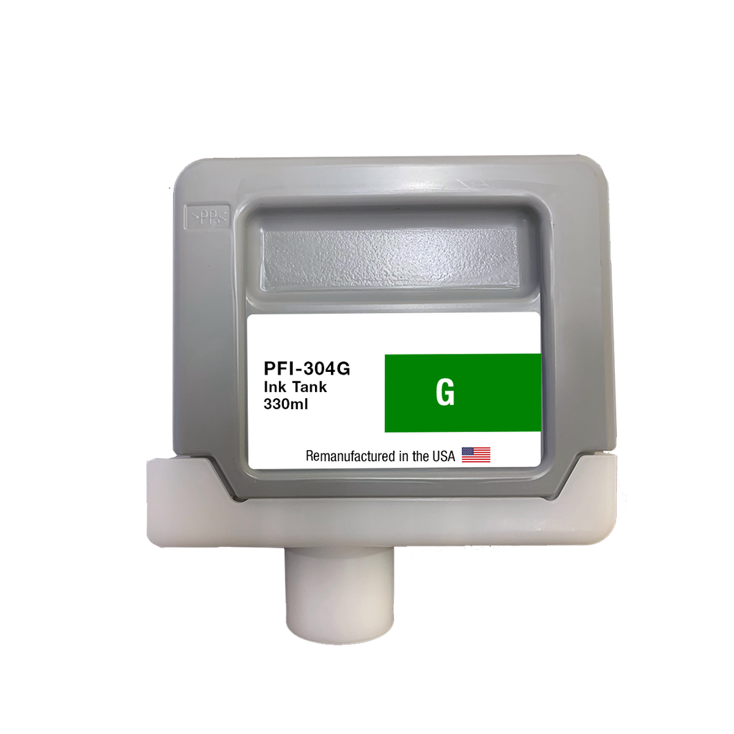 U.S. Remanufactured for Canon PFI-304G 330ml Green Ink Cartridge