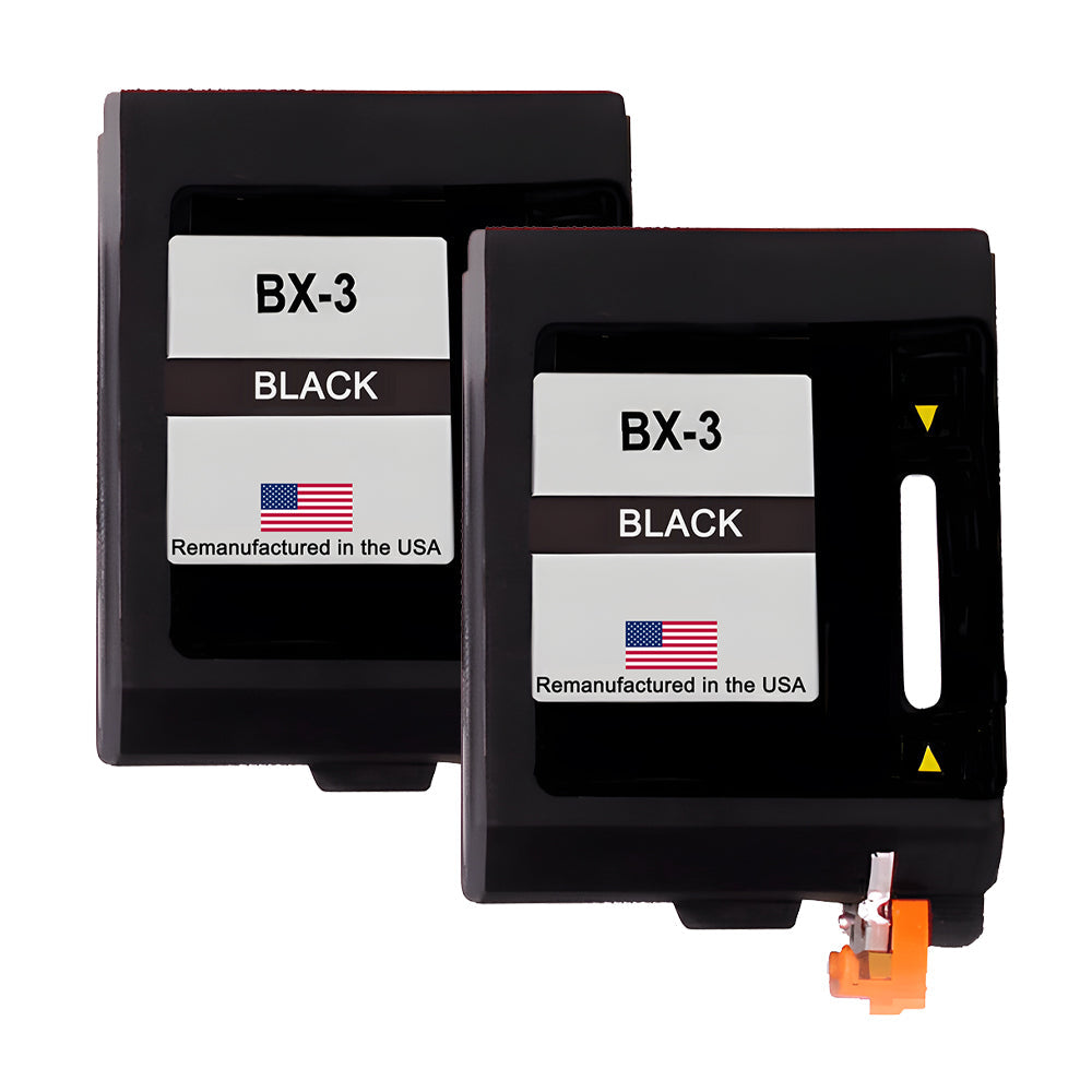 U.S. Remanufactured Ink Cartridges for Canon BX-3 Black Twin Pack