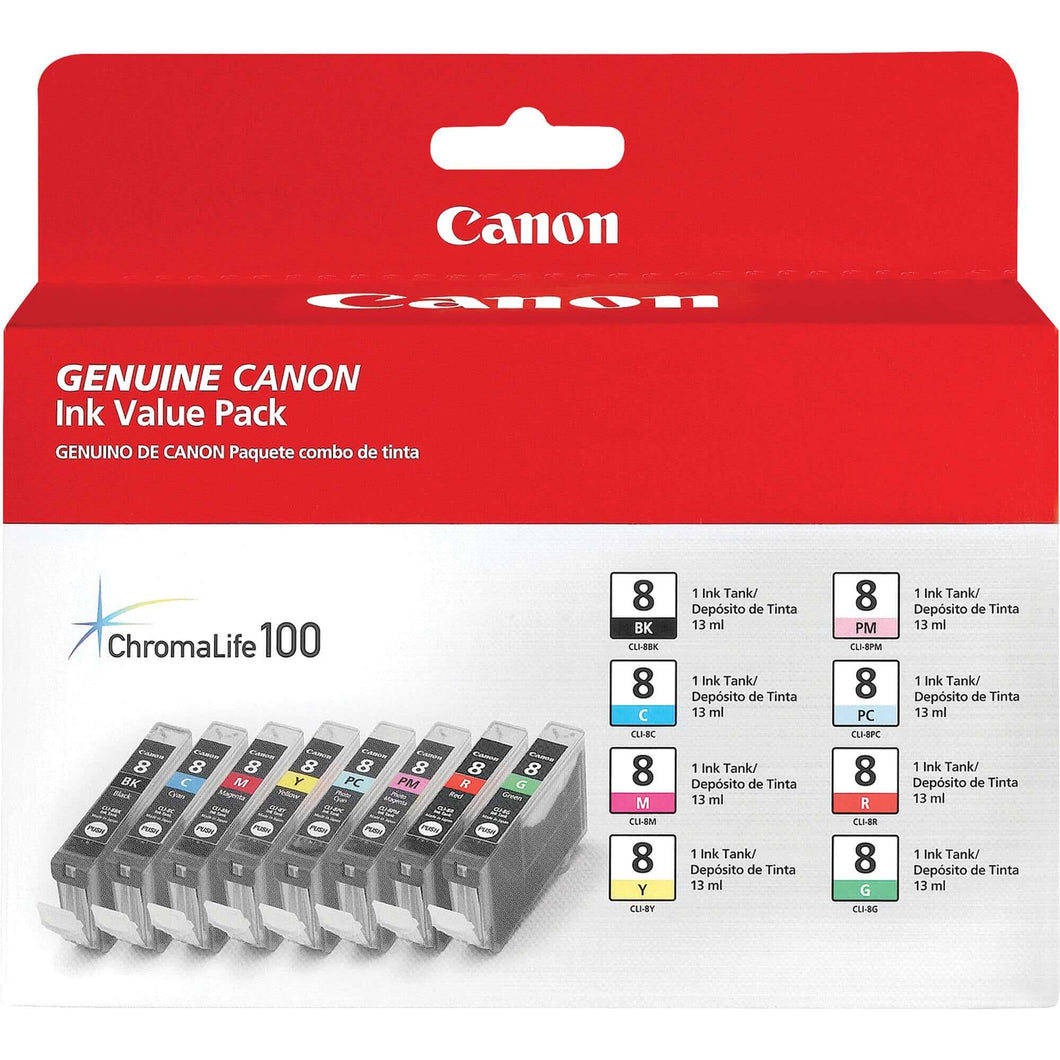 New, Pre-Owned - Canon CLI-8 Color Ink Multipack (0620B015) 8 Ink Tanks