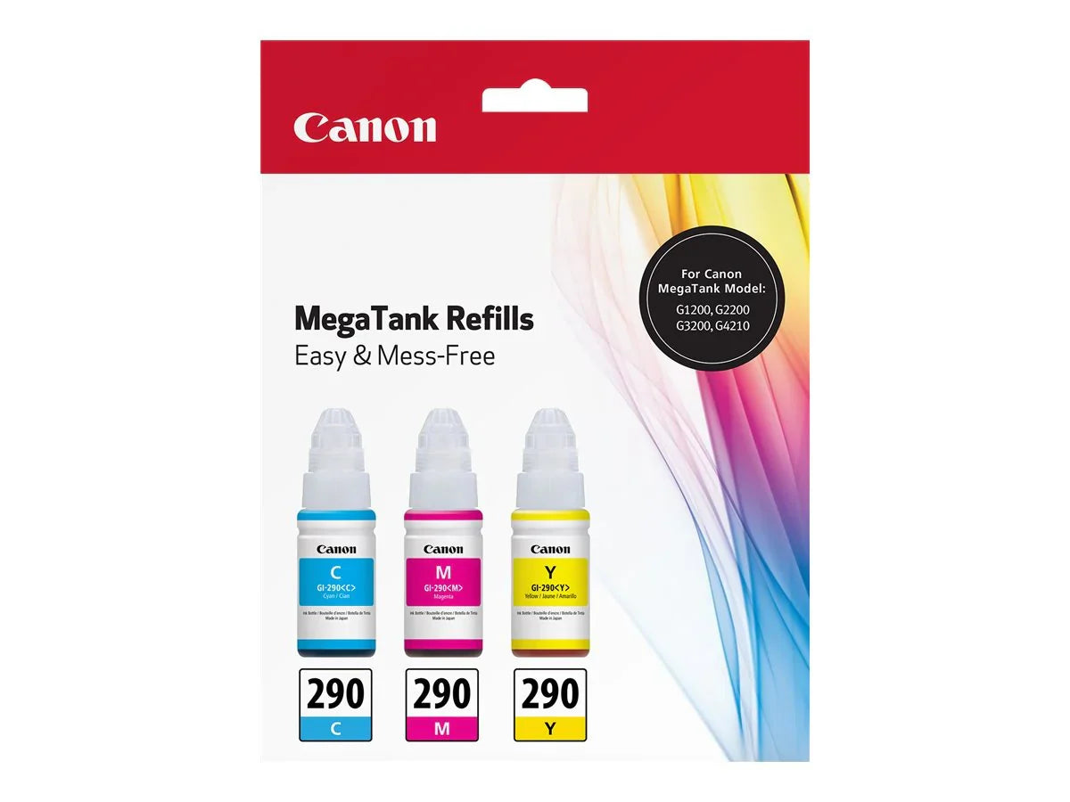 New, Pre-Owned - Canon GI-290 High Yield Tri-Color (3-Pack) Ink Bottle