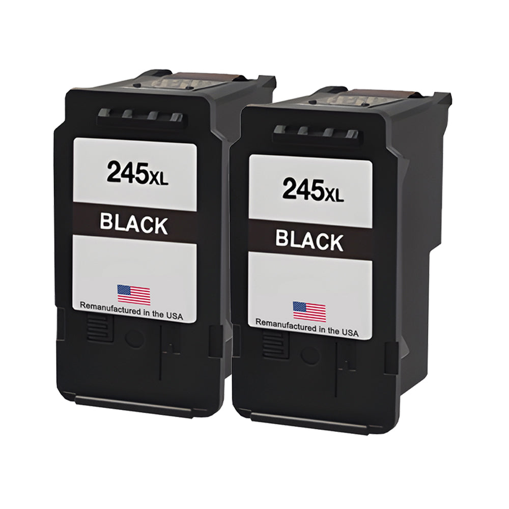 U.S. Remanufactured for Canon PG-245XL Black Twin Pack High Yield Ink Cartridges