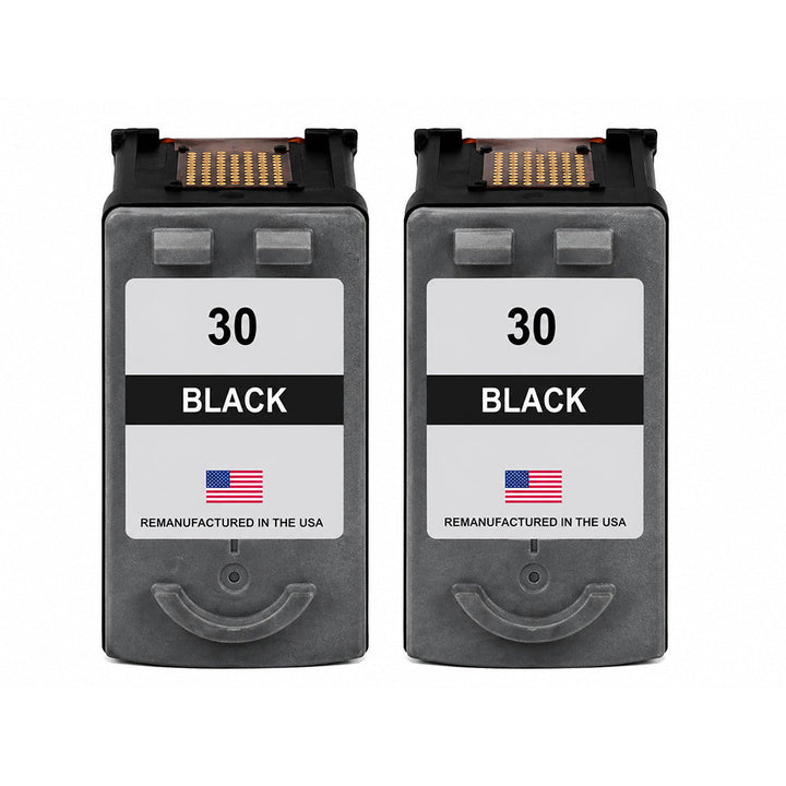 U.S. Remanufactured for Canon PG-30 Black Ink Cartridge Twin Pack