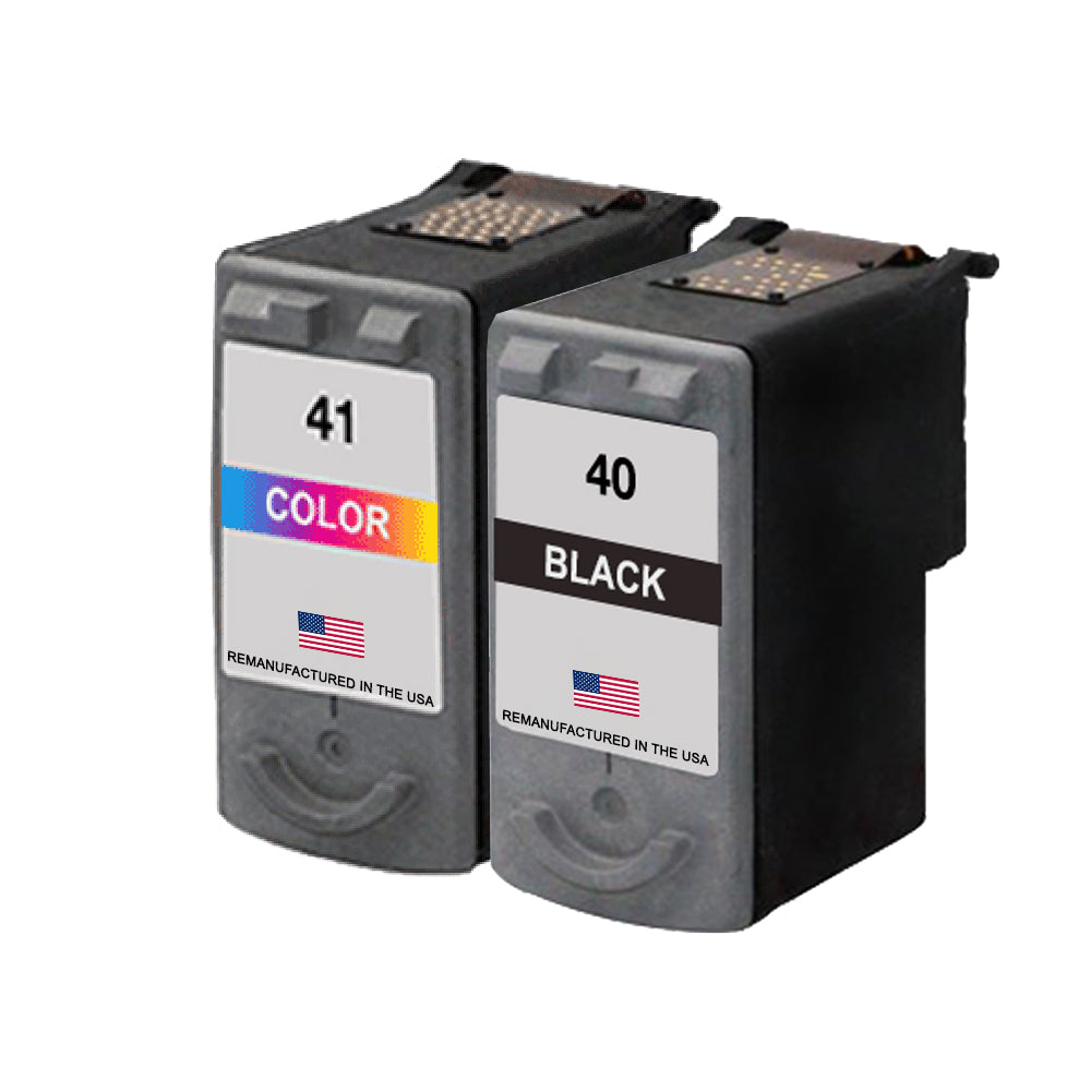 U.S. Remanufactured for Canon PG-40 Black / CL-41 Color Ink Cartridge Combo Pack