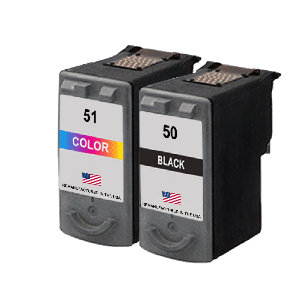 U.S. Remanufactured for Canon PG-50 Black / CL-51 Color Ink Cartridge Combo Pack