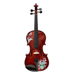Cinco de Mayo Natural Violin Outfit | Mariachi Sugar Skull Design & Carbon Bow