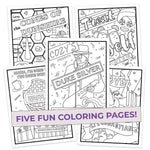 Colors and Recreation Coloring Pages (5 Pack) for Fans of Parks & Rec