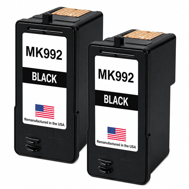 U.S. Remanufactured for Dell Series 9 MK992 Black Ink Cartridges Twin Pack