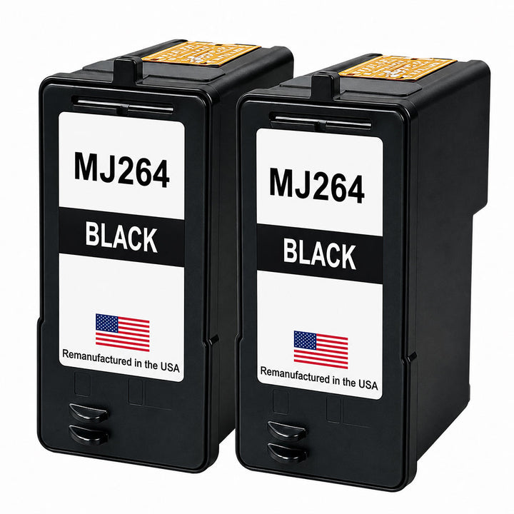 U.S. Remanufactured Ink Cartridges for Dell Series 8 MJ264 Black Twin Pack