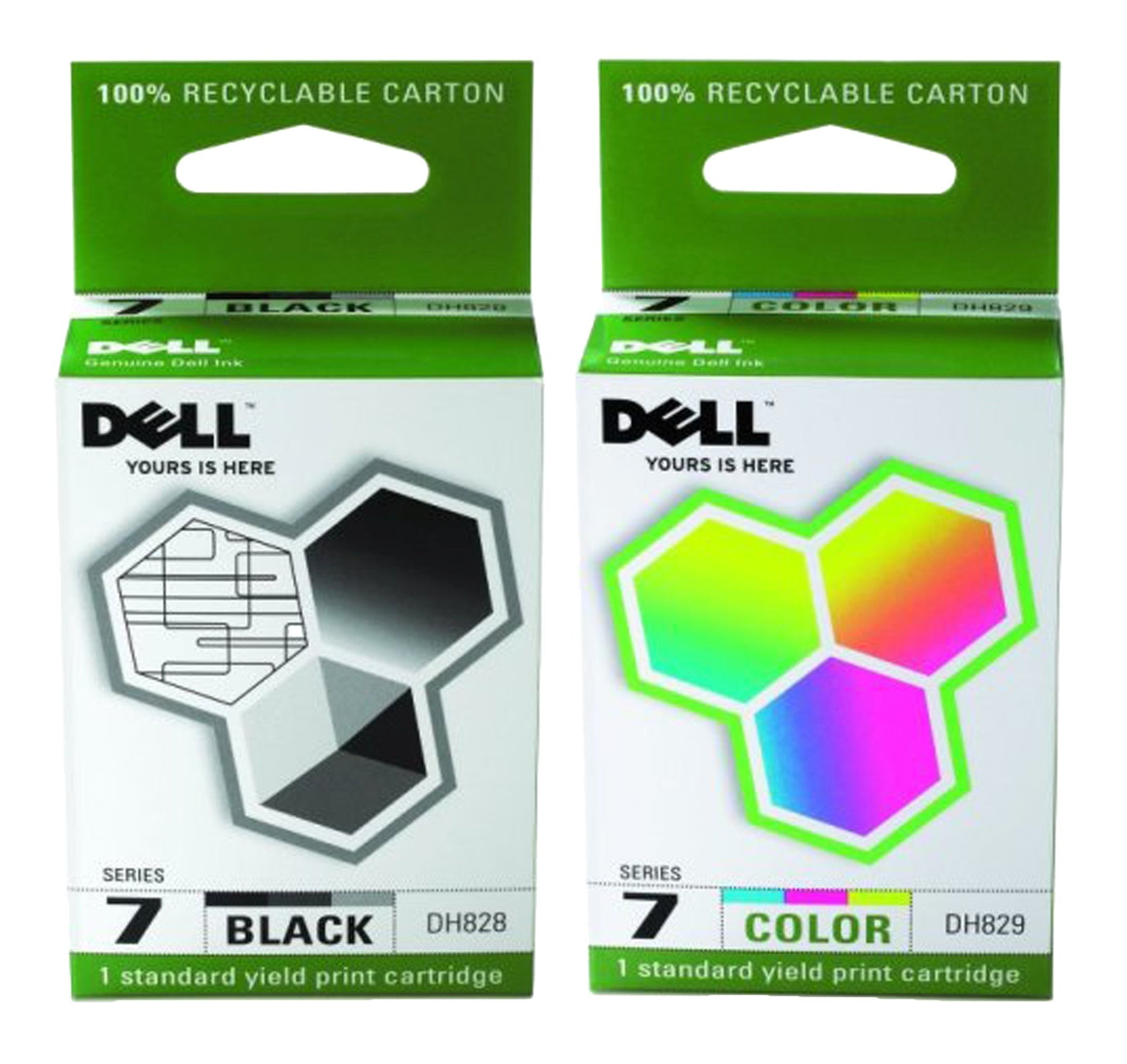 New, Pre-Owned - Dell Series 7 Black and Color Combo Pack  Ink Cartridges