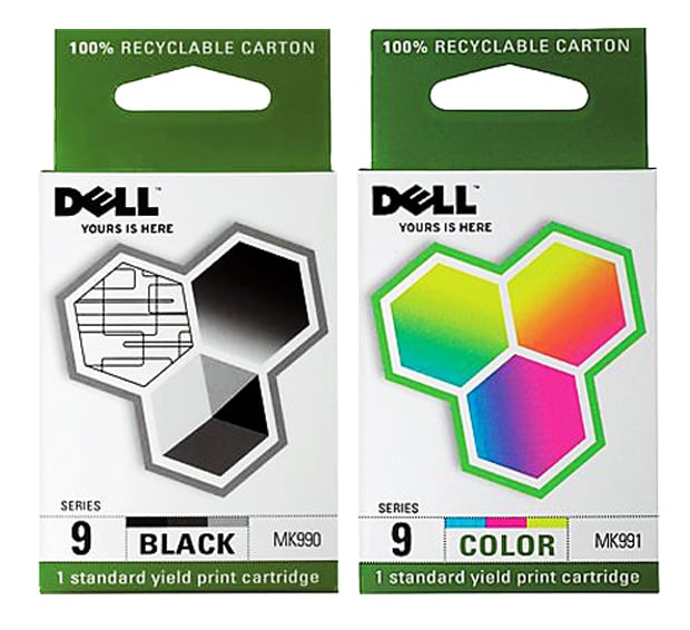 New, Pre-Owned - Dell Series 9 MK992 Black / MK993 Color Ink Cartridges Combo Pack