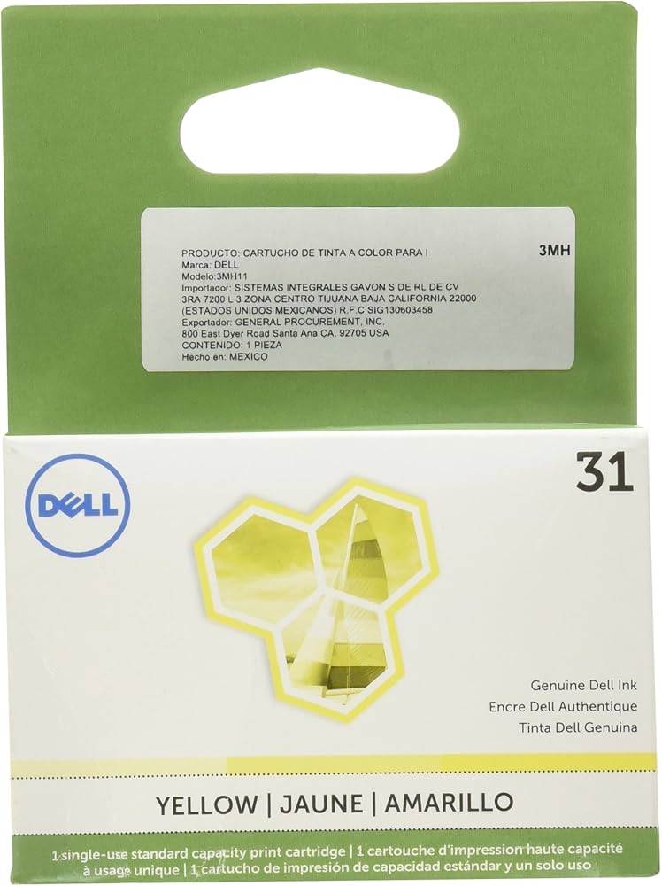 New, Pre-Owned - Dell 3MH11 High Yield Yellow Ink Cartridge ,14N1664