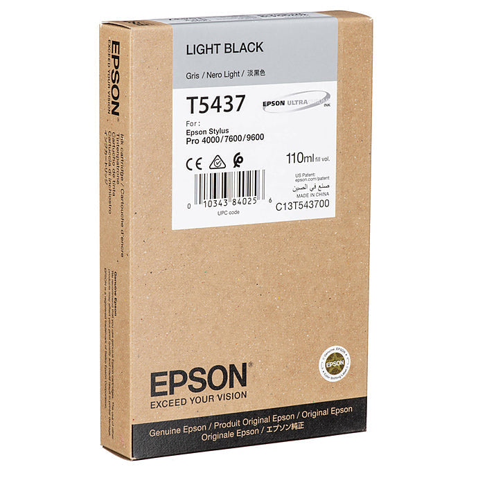New, Pre-Owned - Epson T543700 110ml Light Black Ink Cartridge