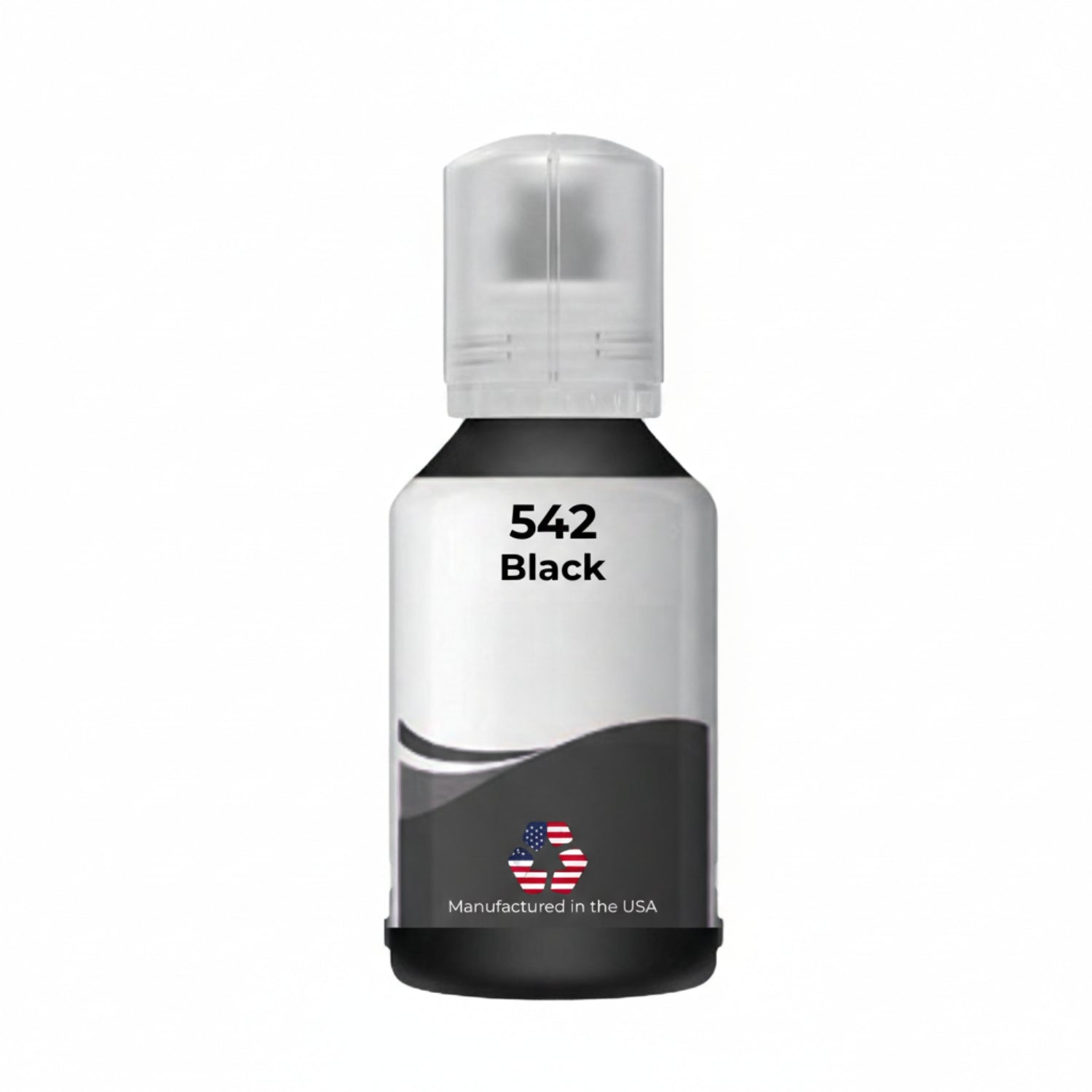 US Remanufactured for Epson 542 (T542120-S) 130 ml Black Ultra High Yield Ink Bottle Made in the USA, T542120-S
