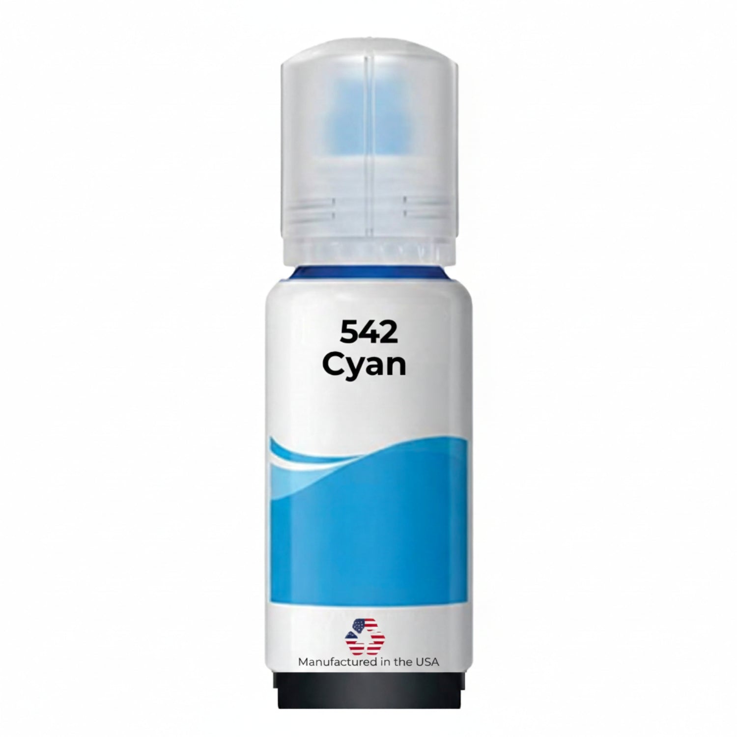 US Remanufactured for Epson 542 (T542220-S) 70 ml Cyan Ultra High Yield Ink Bottle Made in the USA, T542220-S
