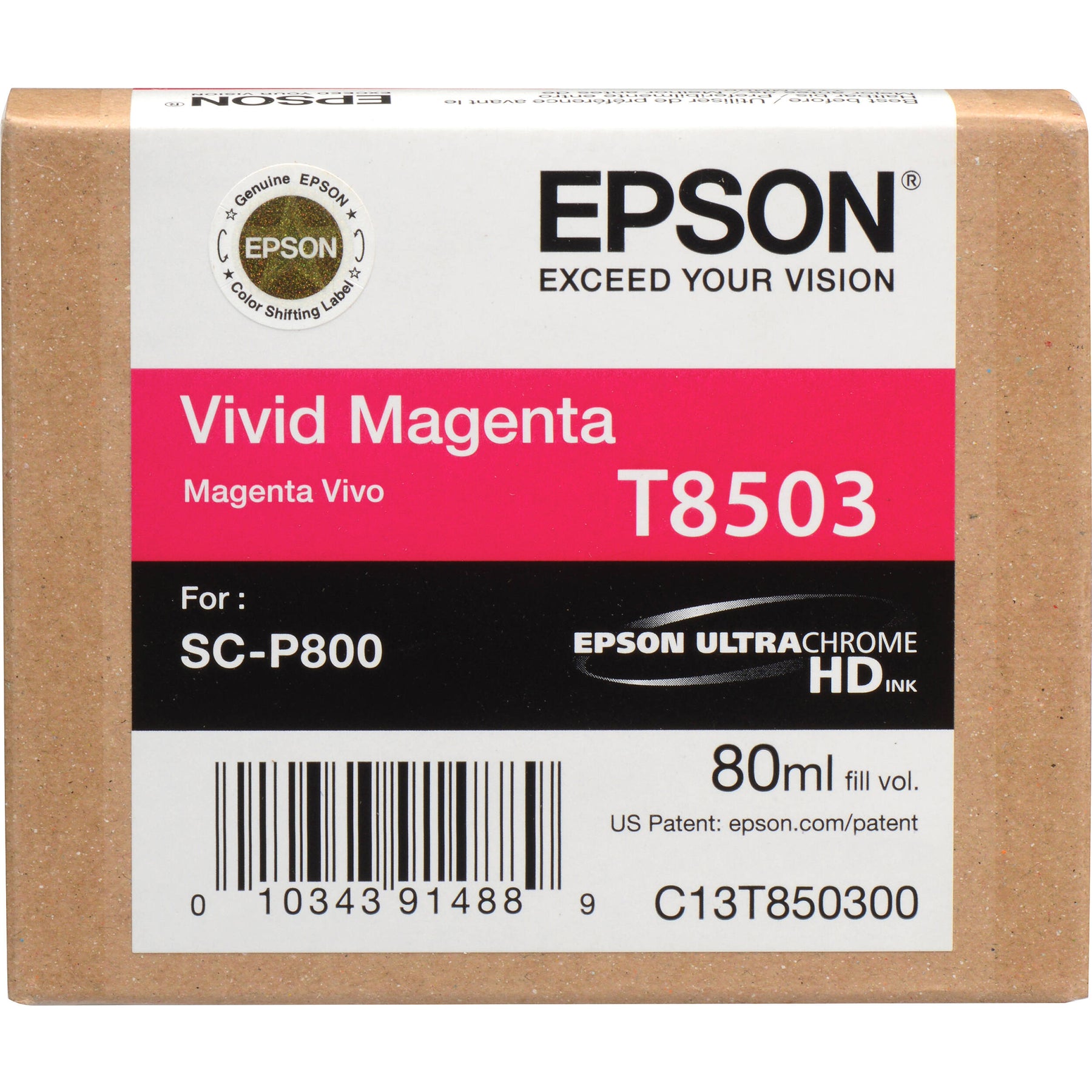 New, Pre-Owned - Epson T8503 UltraChrome HD Vivid Magenta Ink Cartridge, T850300