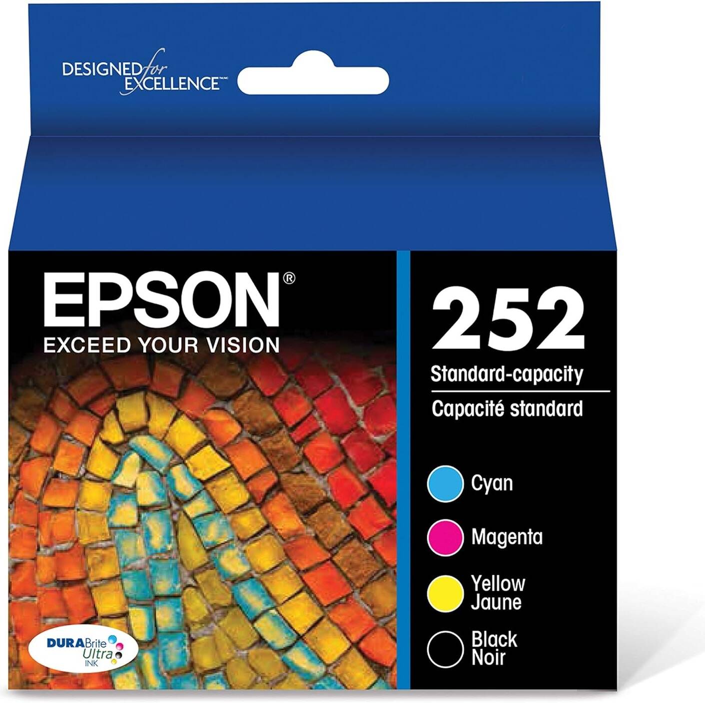 New, Pre-Owned - Epson 252 Black, Cyan, Magenta, Yellow Ink Cartridge