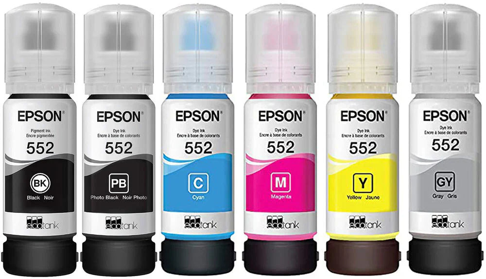 New, Pre-Owned - Epson (552) Ultra High-Yield Multi-Color Ink Bottle-(6-Pack)