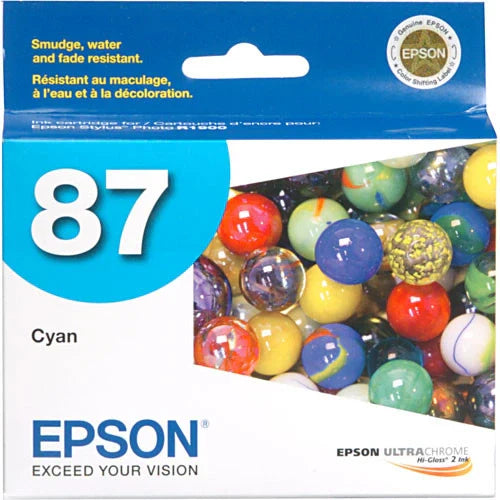 New, Pre-Owned - Epson 87 (T0872) Cyan Ink Cartridge