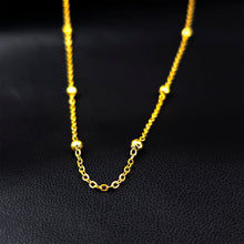 Stainless Steel Ball Gold Tone PVD Station Necklace Satellite Chain Layering Necklace
