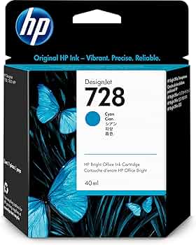 New, Pre-Owned - HP 728 High Yield Cyan Ink Cartridge, F9J63A
