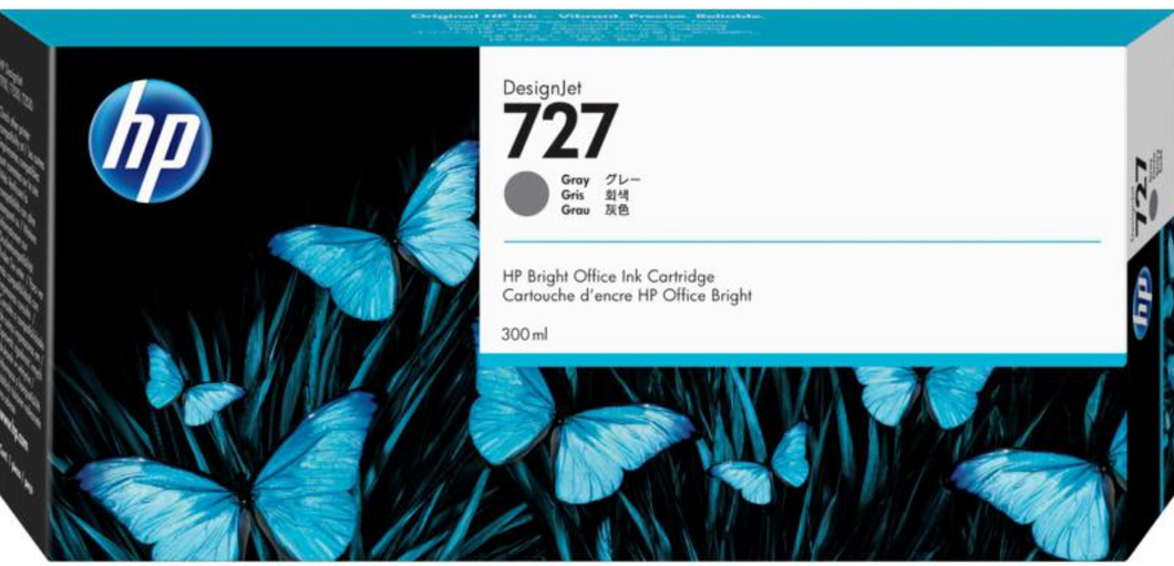 New, Pre-Owned - HP 727 300mL (F9J80A) Gray Ink Cartridge