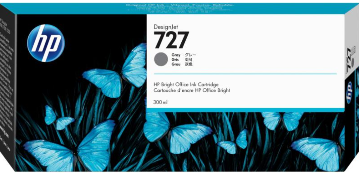 New, Pre-Owned - HP 727 300mL (F9J80A) Gray Ink Cartridge