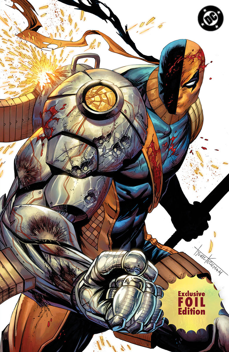 [FOIL]ABSOLUTE BATMAN #21 TYLER KIRKHAM EXCLUSIVE BATTLE DAMAGED DEATHSTROKE VIRGIN VAR (06/17/2026)
