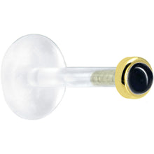 16G 5/16 Solid 14K Yellow Gold 2mm Genuine Onyx Bioplast Tragus Earring Stud