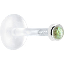 16G 5/16 Solid 14K White Gold 2mm Genuine Labradorite Bioplast Tragus Earring Stud